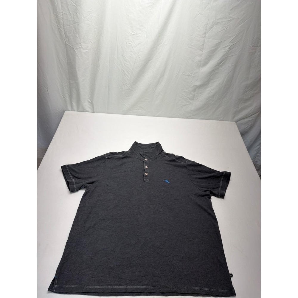 Tommy Bahama IslandZone Polo Shirt Mens XXL Dark Gray Pima Cotton Blend